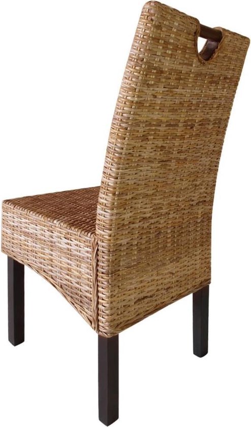 Vidaxl Eetkamerstoelen Kubu 2 Stuks Rattan Mangohout - Bruin