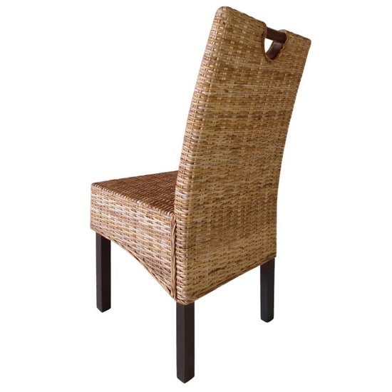 Vidaxl Eetkamerstoelen Kubu 2 Stuks Rattan Mangohout - Bruin