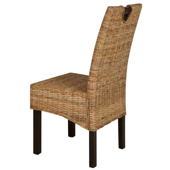 Vidaxl Eetkamerstoelen Kubu 2 Stuks Rattan Mangohout - Bruin