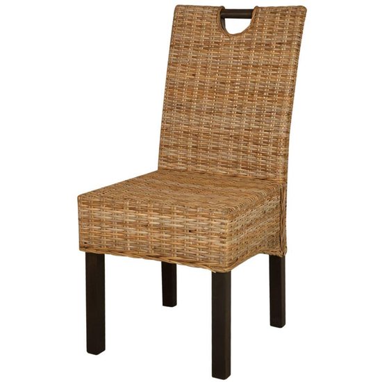 Vidaxl Eetkamerstoelen Kubu 2 Stuks Rattan Mangohout - Bruin