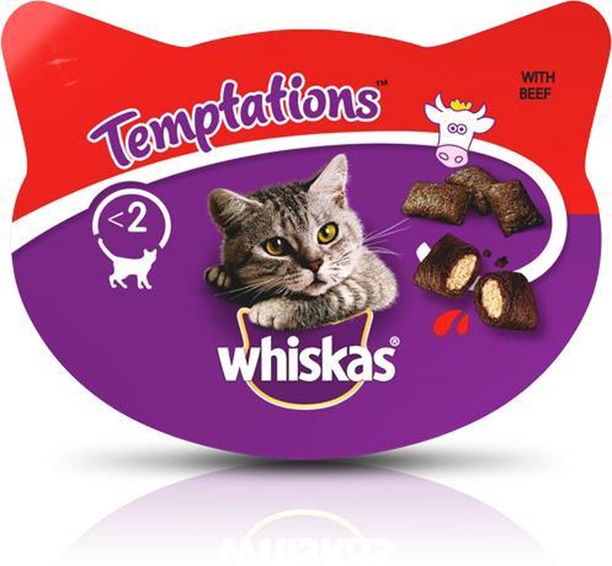Whiskas Temptations 60 g - Kattensnack - Rund&Vlees