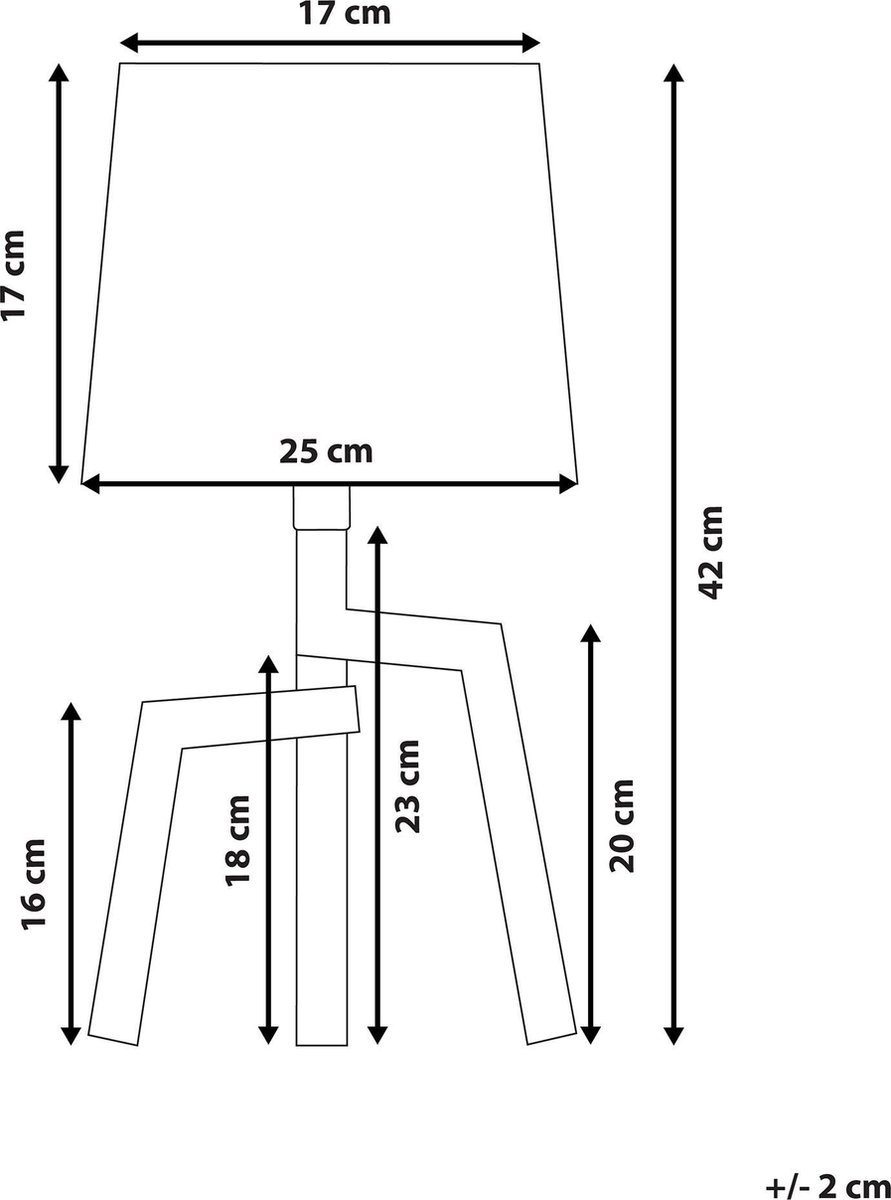 Beliani Nalon Tafellamp Hout 25 X 25 Cm