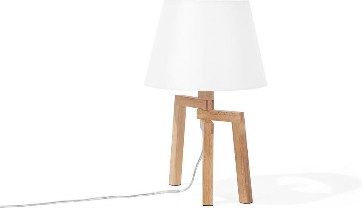 Beliani Nalon Tafellamp Hout 25 X 25 Cm