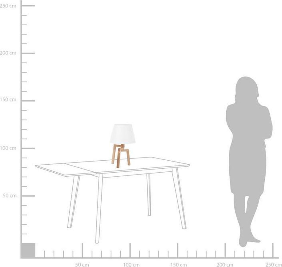 Beliani Nalon Tafellamp Hout 25 X 25 Cm