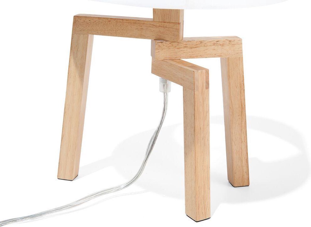 Beliani Nalon Tafellamp Hout 25 X 25 Cm