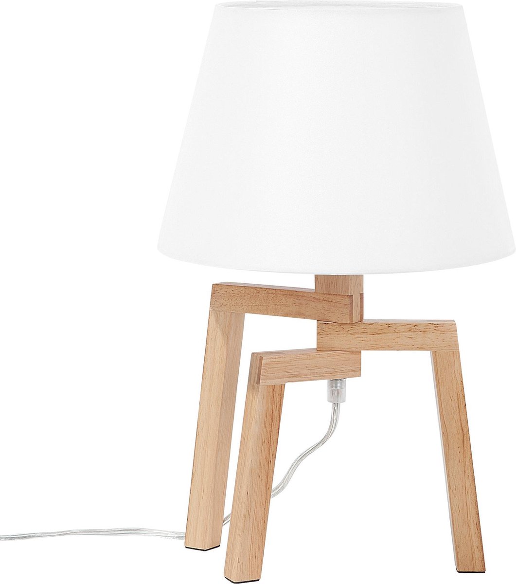 Beliani Nalon Tafellamp Hout 25 X 25 Cm