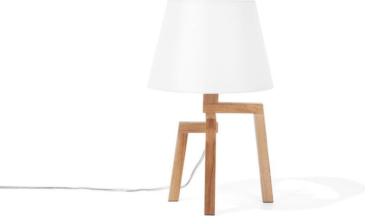 Beliani Nalon Tafellamp Hout 25 X 25 Cm