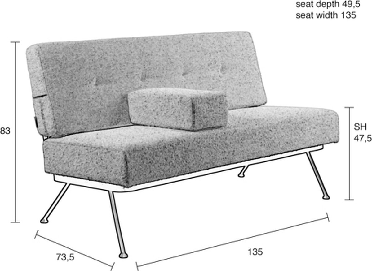 Zuiver Bowie 2-zitsbank - Beige