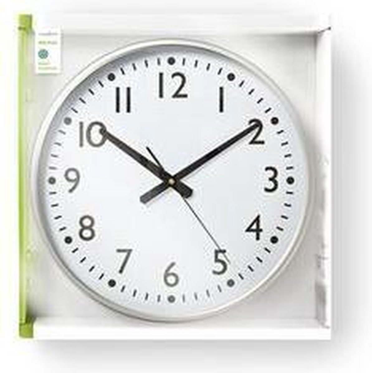 Nedis Ronde Moderne Wandklok 38cm Met Grote Cijfers Zilver - Wit