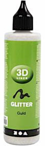 Creotime glitterverf 3D liner 100 ml - Goud
