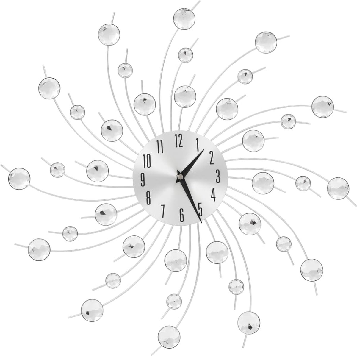 Vidaxl Wandklok Met Quartz-mechanisme 50 Cm Modern Ontwerp - Silver