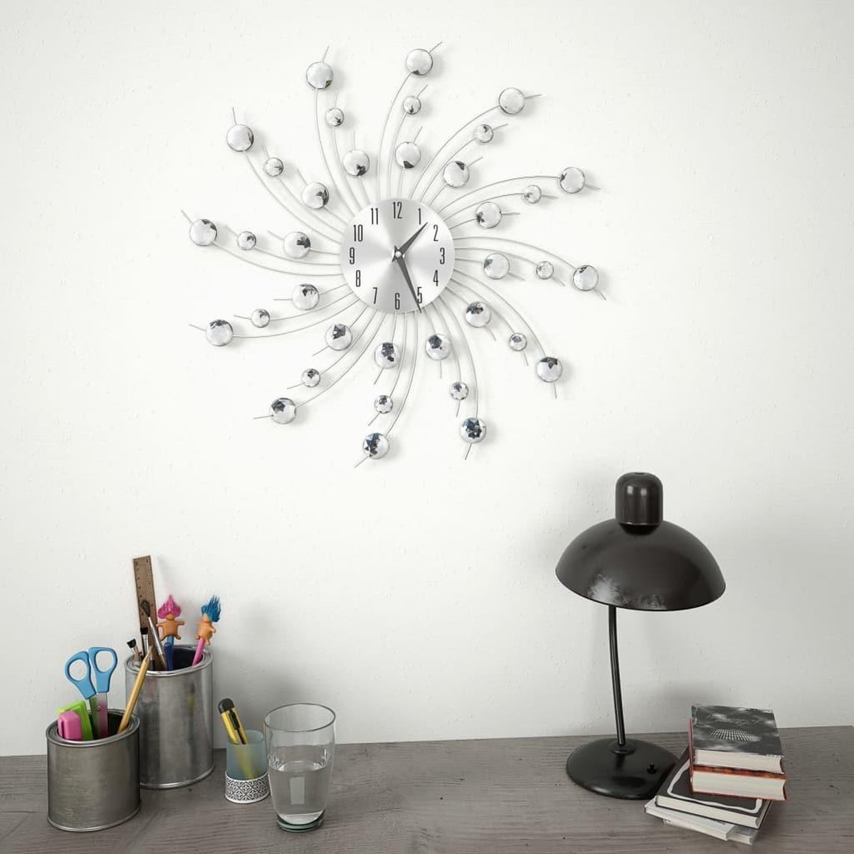 Vidaxl Wandklok Met Quartz-mechanisme 50 Cm Modern Ontwerp - Silver