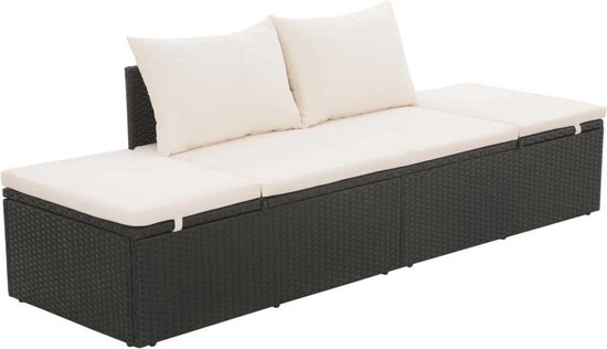 Vidaxl Tuinbed 195x60 Cm Poly Rattan - Zwart