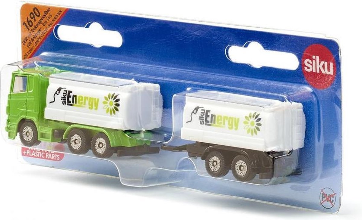 Siku Scania tankwagen aanhanger 15,2 cm staal 2 delig (1690) - Groen