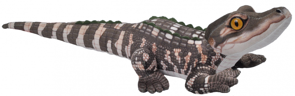 Wild Republic knuffelalligator junior 30 cm pluche/wit - Groen