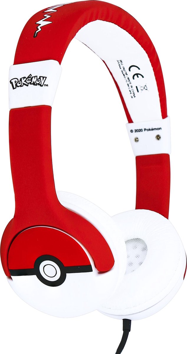 OTL koptelefoon Pokémon Pokeball junior 15,5 cm 20W rood/wit