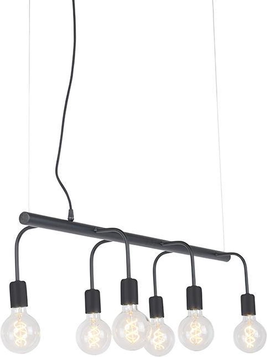 QAZQA Hanglamp Facile 6 Lichts - Zwart