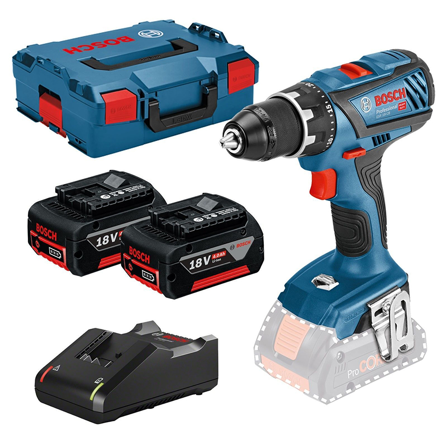 Bosch GSR 18V-28 Professional Accuboorschroevendraaier | 4.0Ah Li-Ion in L-Boxx