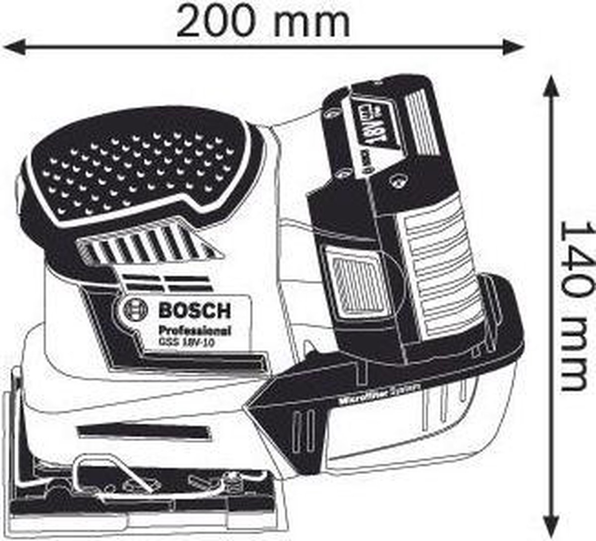 Bosch GSS 18V-10 Professional accu schuurmachine 5.0Ah in L-boxx
