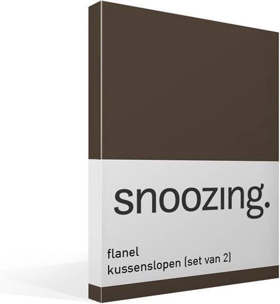 Snoozing Flanel Kussenslopen (Set Van 2) - 100% Geruwde Flanel-katoen - 40x60 Cm - Kindermaat - - Bruin