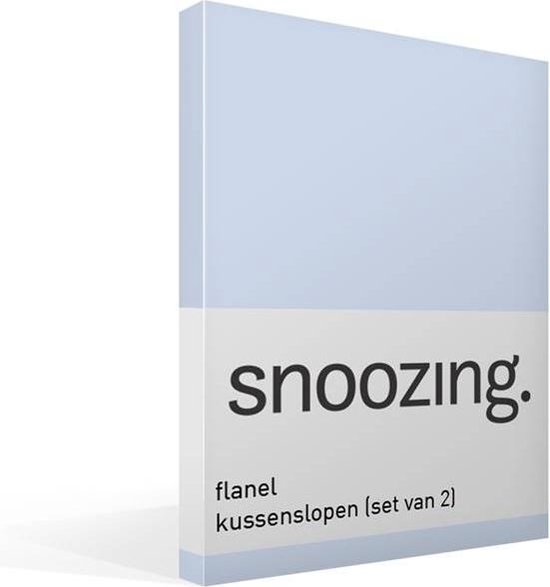 Snoozing Flanel Kussenslopen (Set Van 2) - 100% Geruwde Flanel-katoen - 40x60 Cm - Kindermaat - Hemel - Blauw