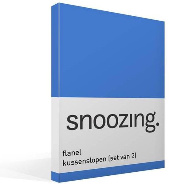 Snoozing Flanel Kussenslopen (Set Van 2) - 100% Geruwde Flanel-katoen - 40x60 Cm - Kindermaat - Meermin - Blauw