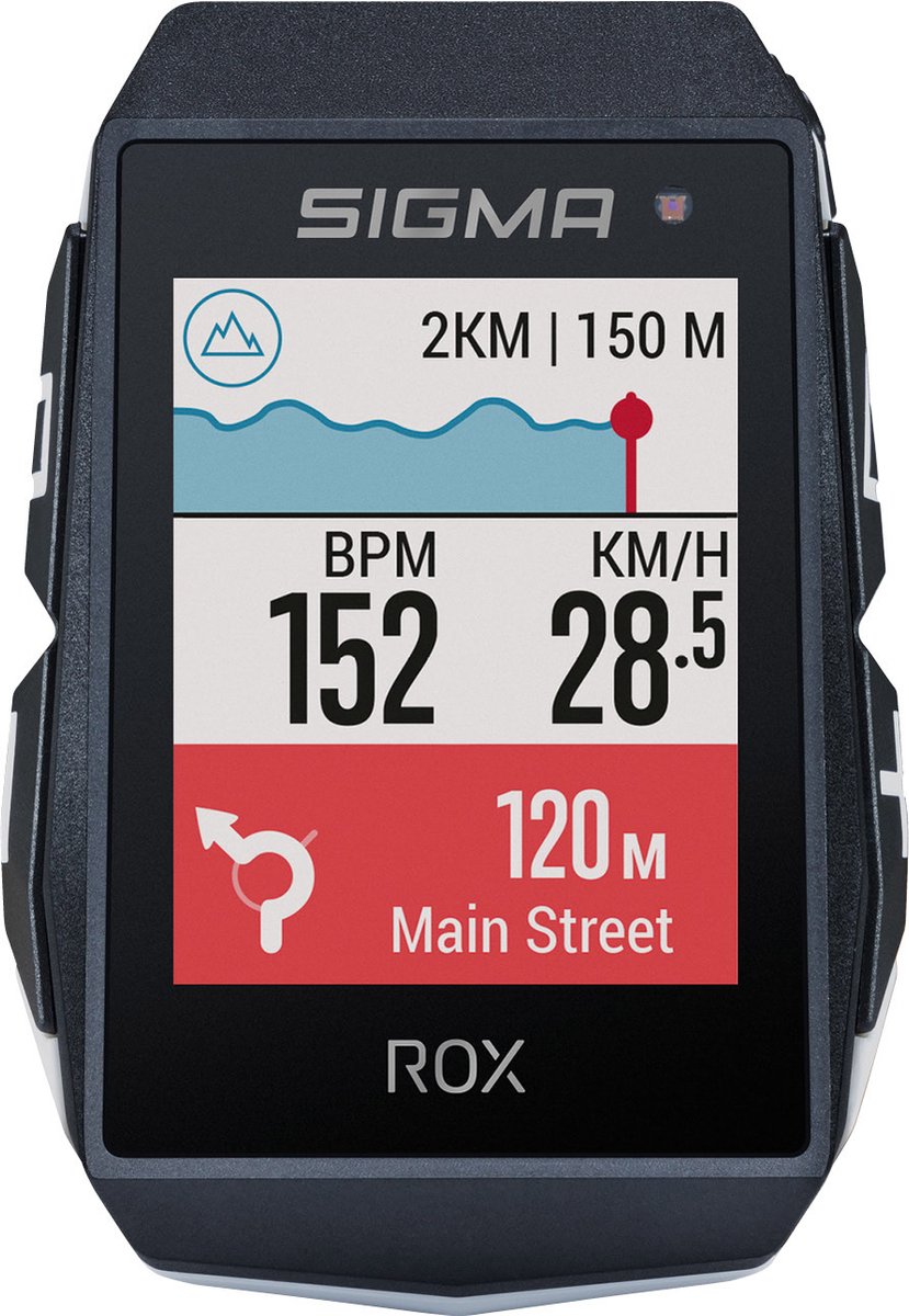 Sigma fietscomputer Rox 11.1 EVO 6,6 cm 1000 mAh wit 5 delig