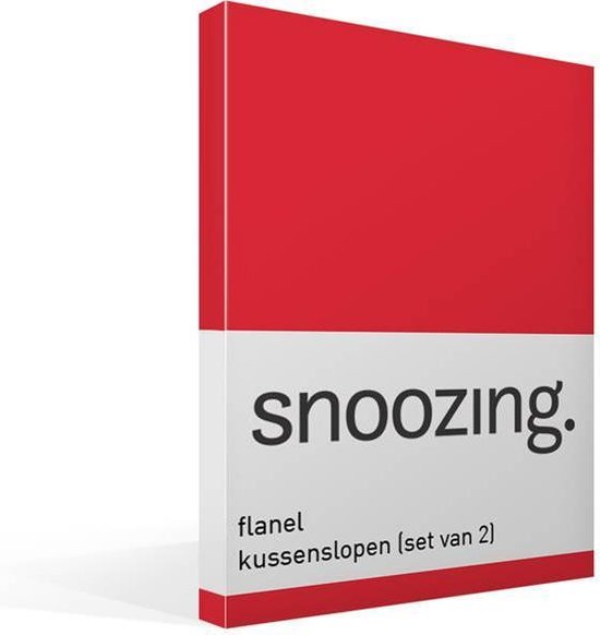 Snoozing Flanel Kussenslopen (Set Van 2) - 100% Geruwde Flanel-katoen - 50x70 Cm - - Rood