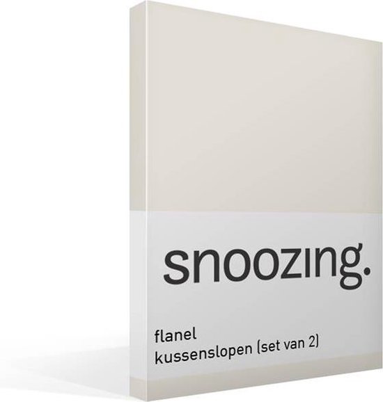 Snoozing Flanel Kussenslopen (Set Van 2) - 100% Geruwde Flanel-katoen - 50x70 Cm - Ivoor - Wit