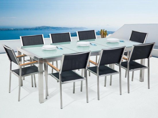 Beliani Grosseto Tuinset Polyester 100 X 220 Cm - Zwart