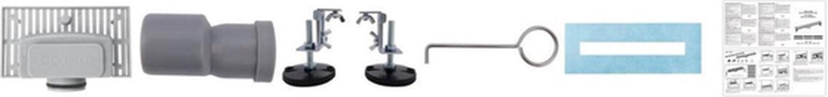 Saniclass 2.0 douchegoot 100cm zonder rooster met vloerflens RVS YZ-A100-Basic-drain