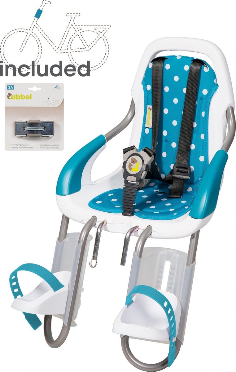 Qibbel Togo Fietszitje Voor Q656 Junior Stuurpen Wit/ - Blauw