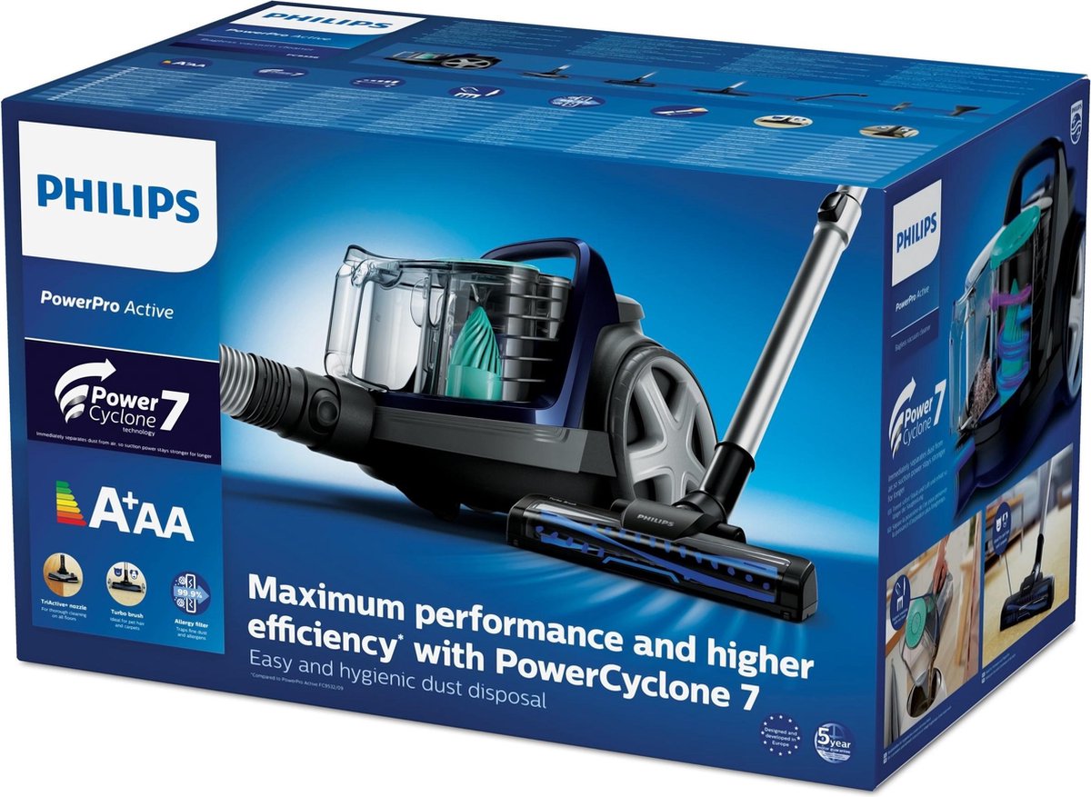 Philips PowerPro Active stofzuiger FC9556/09 - Blauw
