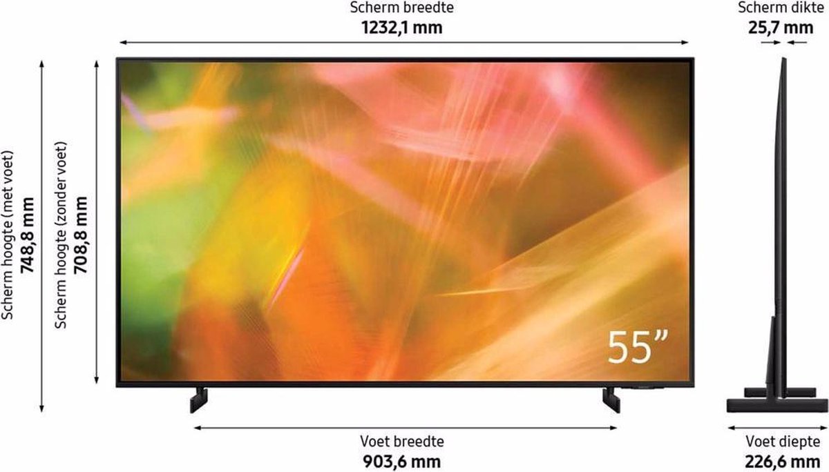 Samsung Crystal UHD TV 55AU8070 (2021) - Zwart