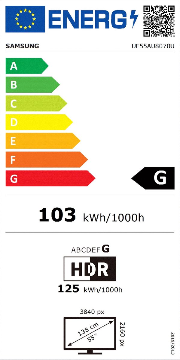 Samsung Crystal UHD TV 55AU8070 (2021) - Zwart