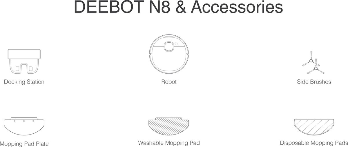 ECOVACS robotstofzuiger DEEBOT N8 PRO - Zwart