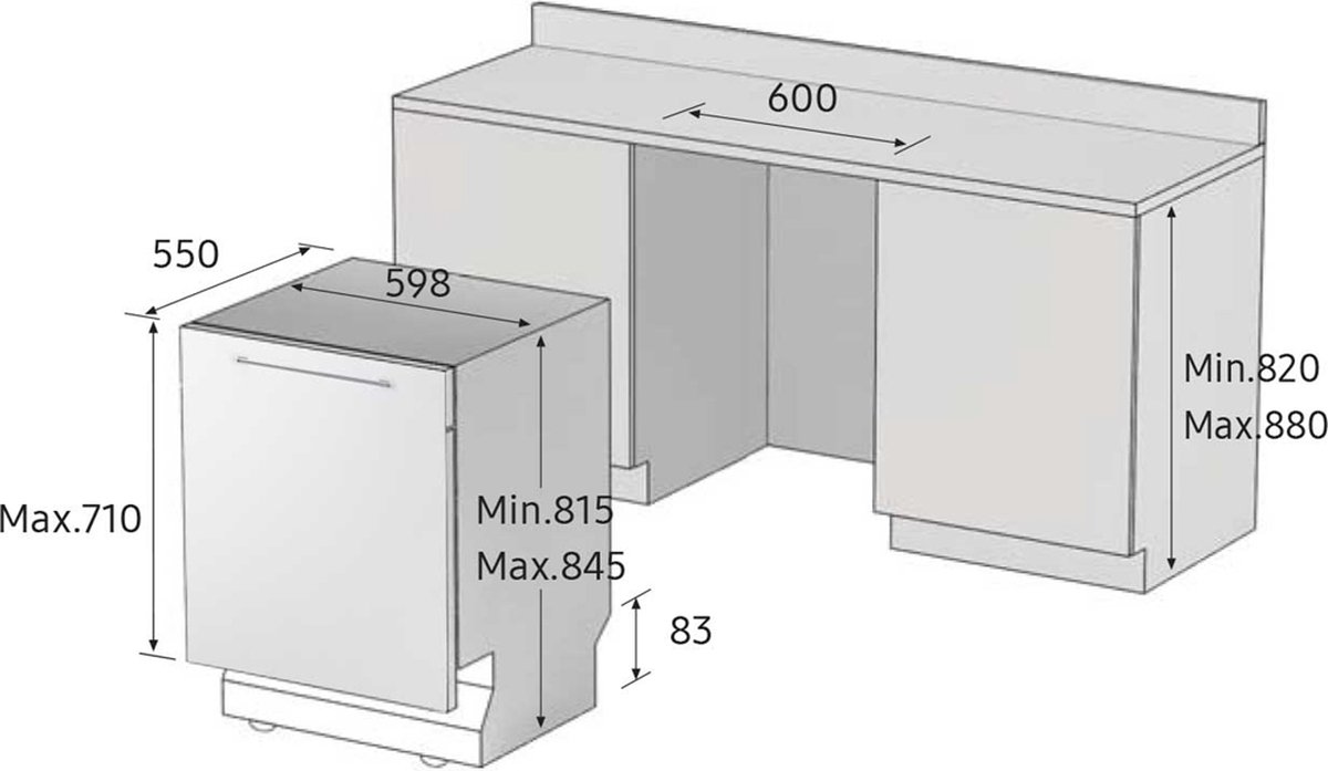 Samsung vaatwasser (inbouw) DW60A6082BB - Zwart