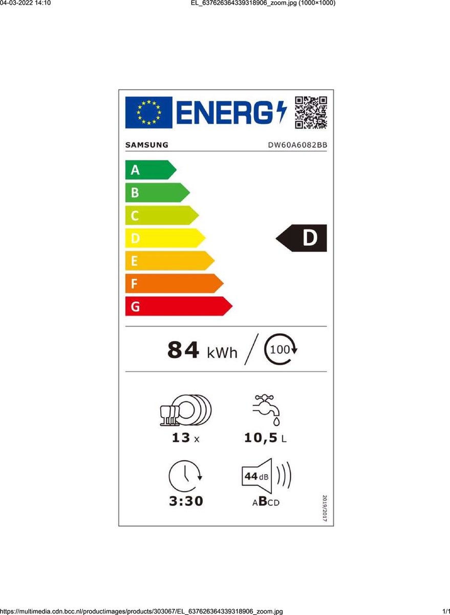 Samsung vaatwasser (inbouw) DW60A6082BB - Zwart