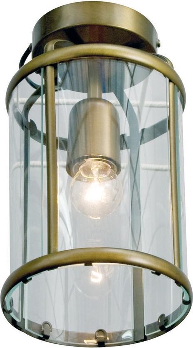 Lightning - Klassieke Plaffondlamp Glas - Kopergroen