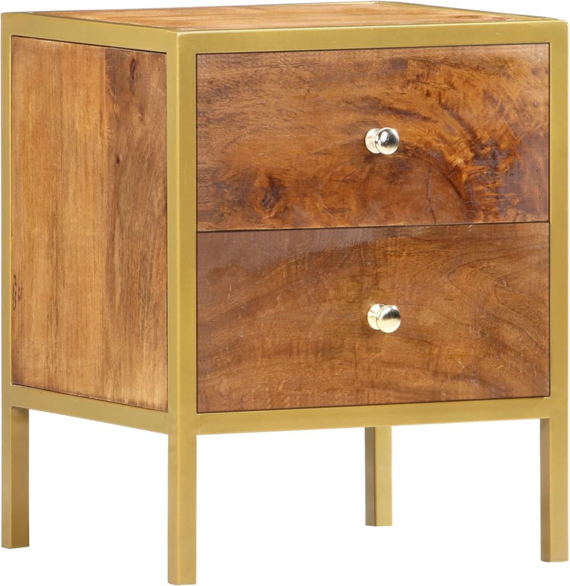 Vidaxl Nachtkastje 40x35x50 Cm Massief Mangohout - Bruin
