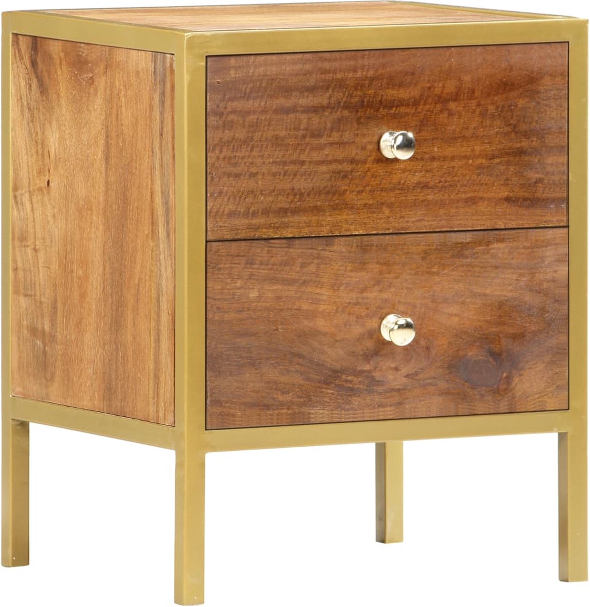 Vidaxl Nachtkastje 40x35x50 Cm Massief Mangohout - Bruin