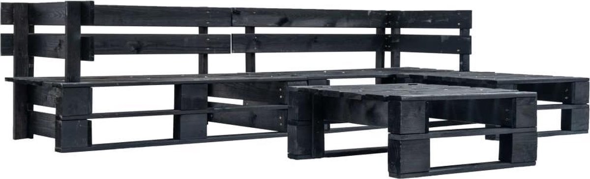 Vidaxl 4-delige Loungeset Pallet Hout - Negro