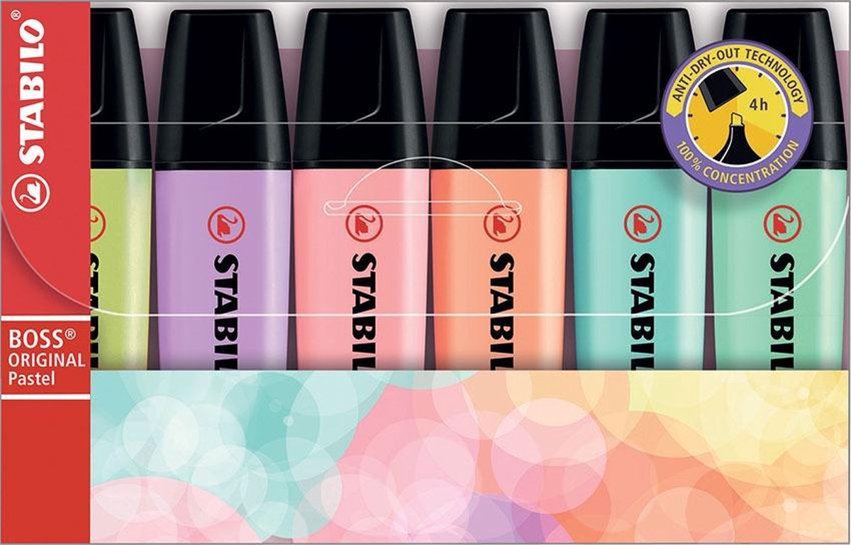 Stabilo Boss Original Pastel Etui 6 Stuks