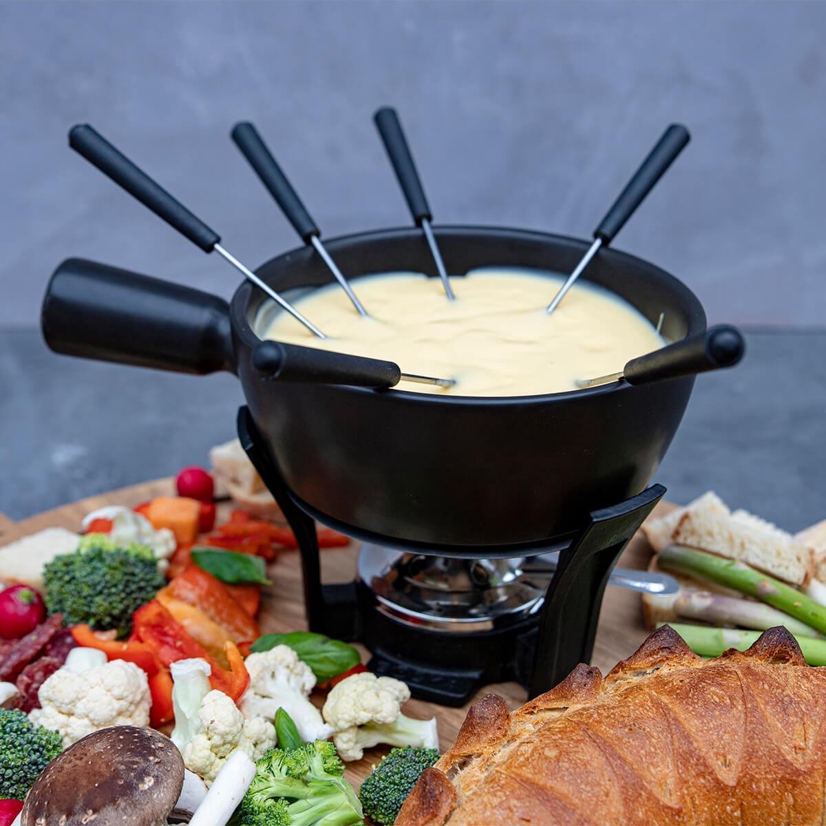 Boska Fondueset Nero L - 8 Personen 2,2 L - Zwart