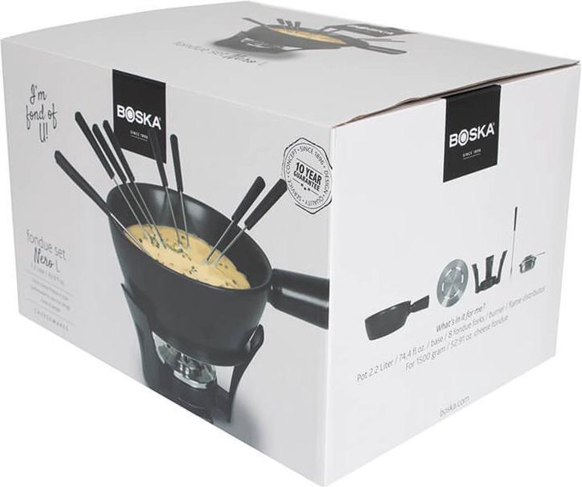 Boska Fondueset Nero L - 8 Personen 2,2 L - Zwart