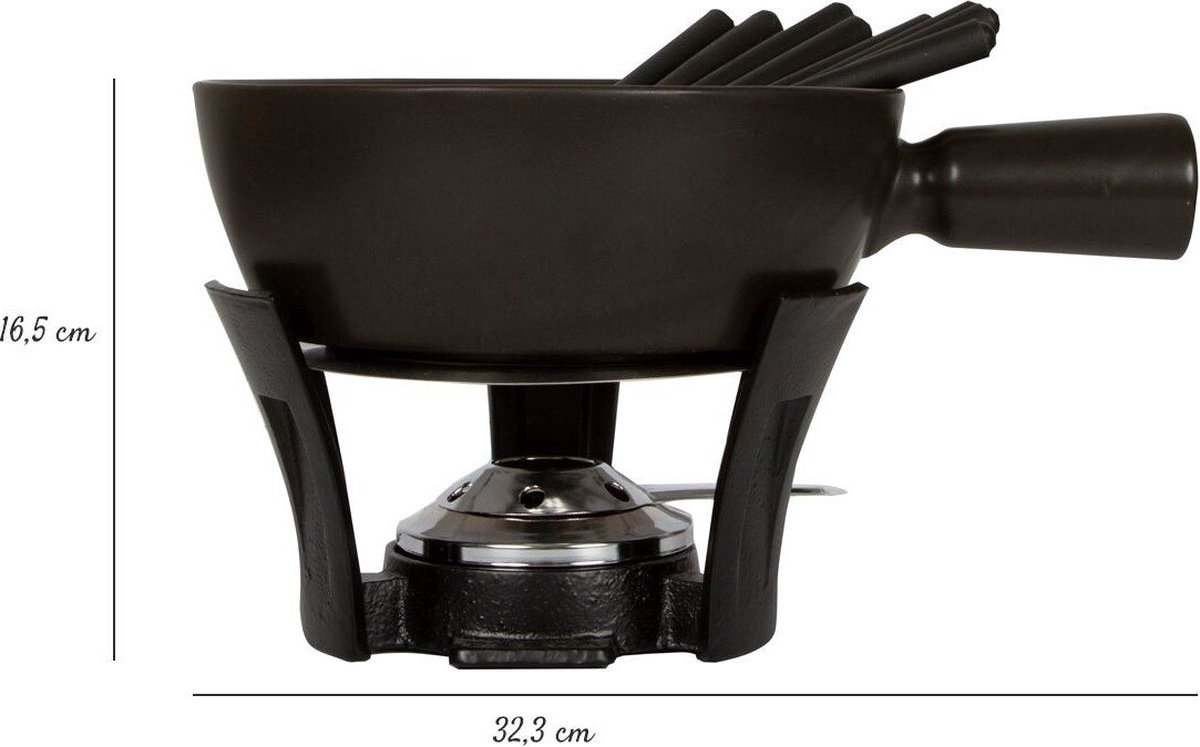 Boska Fondueset Nero L - 8 Personen 2,2 L - Zwart