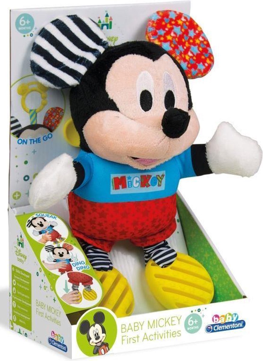 Clementoni Baby Mickey Pluchen Knuffel - Blauw