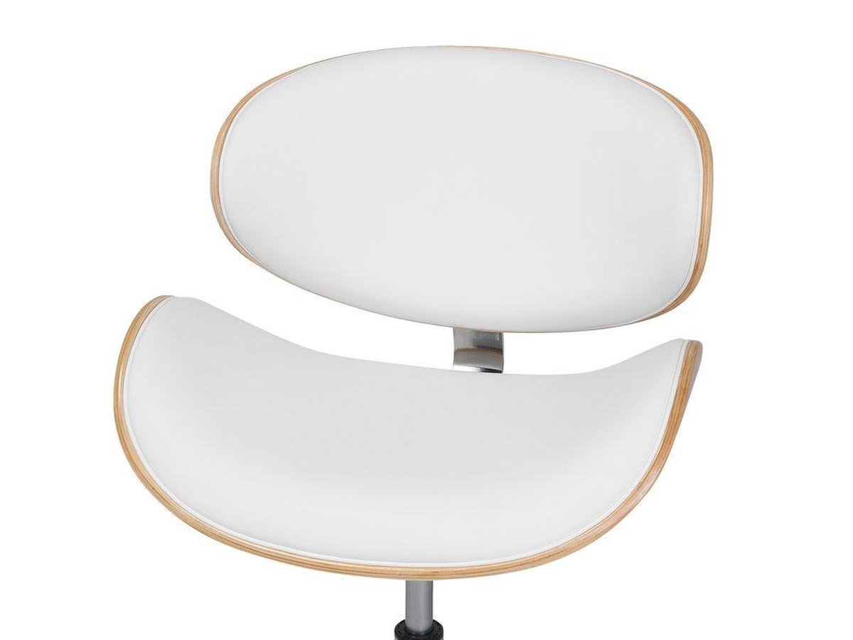 Beliani Rotterdam - Bureaustoel-wit-kunstleer