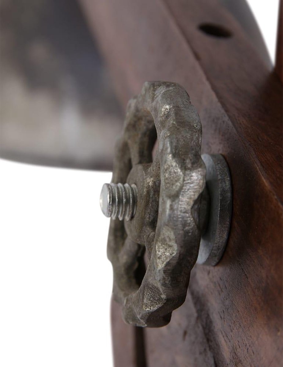 Light & Living - Vloerlamp 84x16x125 Hout En Vintage Zilver - Bruin