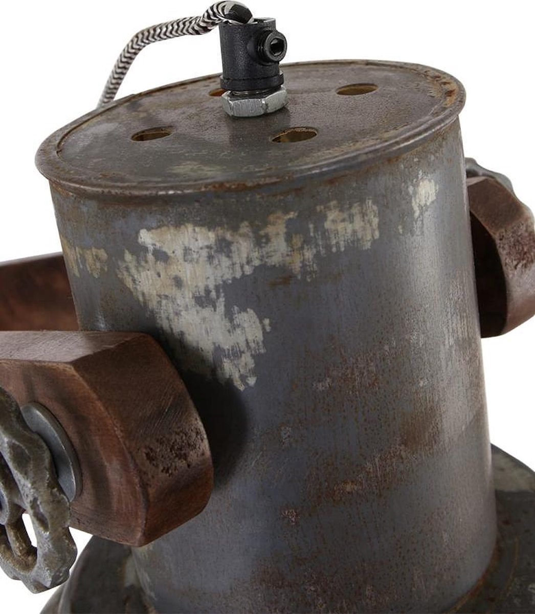 Light & Living - Vloerlamp 84x16x125 Hout En Vintage Zilver - Bruin